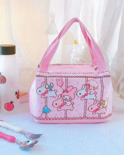 Sanrio Character Cozy Lunch Bag - Cute Insulated Tote Featuring Keroppi, My Melody & Badtz Maru for School and Office