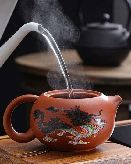Magical Color-Changing Purple Clay Teapot and Cup Set for Kung Fu Tea Ceremonies