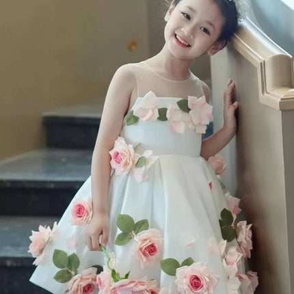Children's Host Performance Appliques Evening Gown