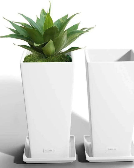 Elegant 27-Inch Tapered Flower Planters - Set of 2 for Indoor & Outdoor Décor