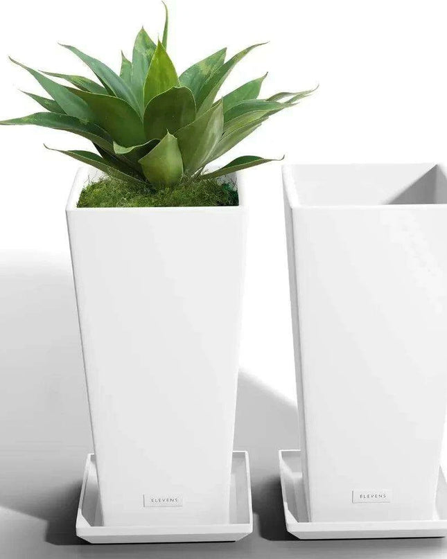 Elegant 27-Inch Tapered Flower Planters - Set of 2 for Indoor & Outdoor Décor