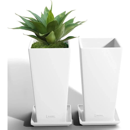 Elegant 27-Inch Tapered Flower Planters - Set of 2 for Indoor & Outdoor Décor