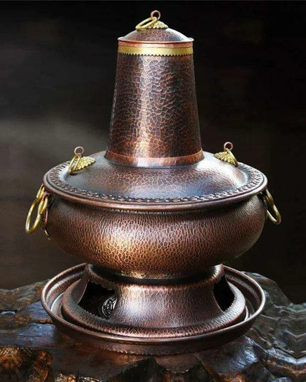 Retro Copper Charcoal Hot Pot - Premium Handcrafted Cooking Vessel