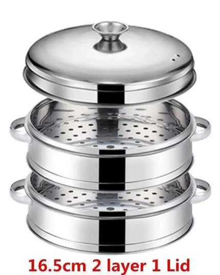 Bamboo Steamer Pot Combo with Stainless Steel Accessories for Ultimate Steaming