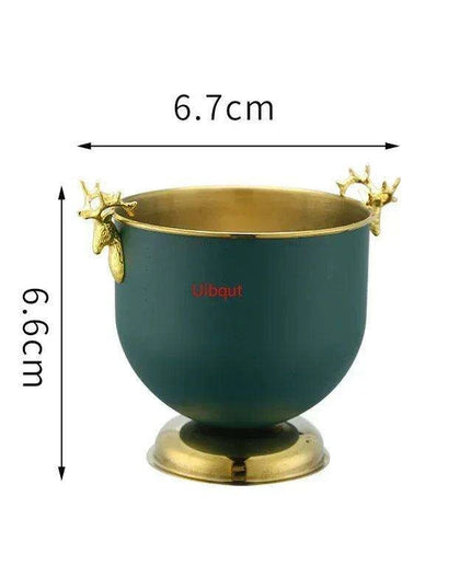 Majestic Deer Head Ice Bucket: Luxurious European Charm in Dual-Tone Design