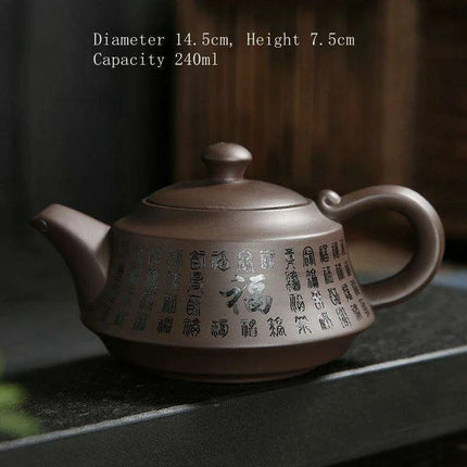 Handcrafted Purple Clay Teapot - Authentic