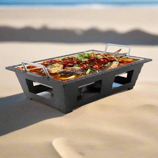 Gourmet Seafood Culinary Tower Ensemble with Stainless Steel Alcohol Flame Burner