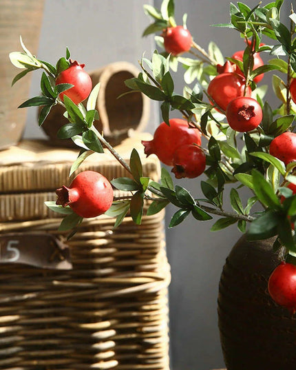 80cm Faux Pomegranate Bouquet - 6 Head Foam Fruit for Elegant Home and Event Decoration