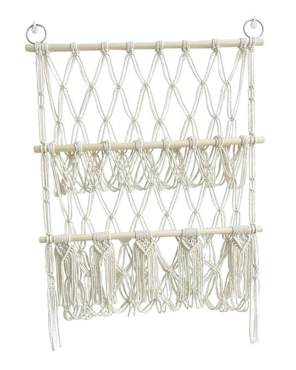 Stylish Bohemian Macrame Toy Storage Hammock with Chic Design