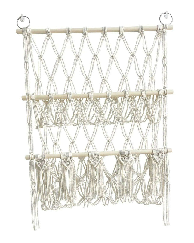 Stylish Bohemian Macrame Toy Storage Hammock with Chic Design