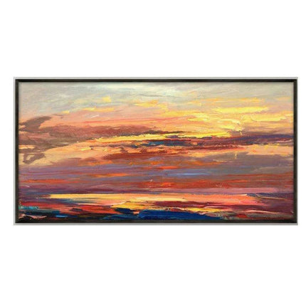 Tranquil Horizon Large Handmade Abstract Oil Painting for Peaceful Home Decor