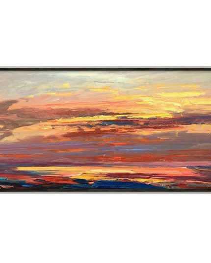 Tranquil Horizon Large Handmade Abstract Oil Painting for Peaceful Home Decor