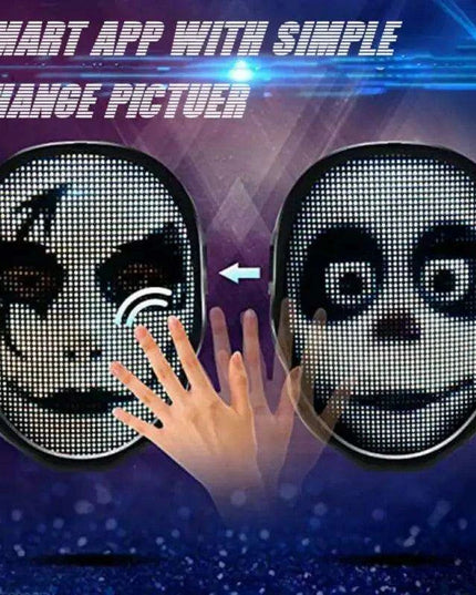 Customizable Bluetooth LED Face Masks - Vibrant Light-Up Accessories for Halloween and Party Fun