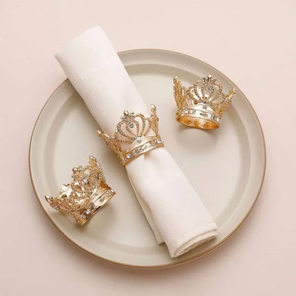 6PCS Crown Napkin Ring, Beautiful Metal Alloy Napkins Buckle, Wedding Event Birthdays Festivals Crafts Holder Party Supplies 6pcs-crown-napkin-ring-beautiful-metal-alloy-napkins-buckle-wedding-event-birthdays-festivals-crafts-holder-party-supplies