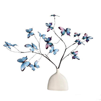 27.6" Faux Butterfly Flower Arrangement with Dried Branches