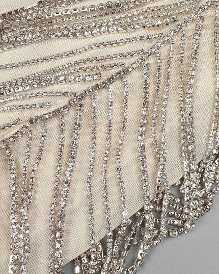 Radiant Crystal Embellished Sheath Dress - Chic Above Knee Gown for Weddings and Special Events