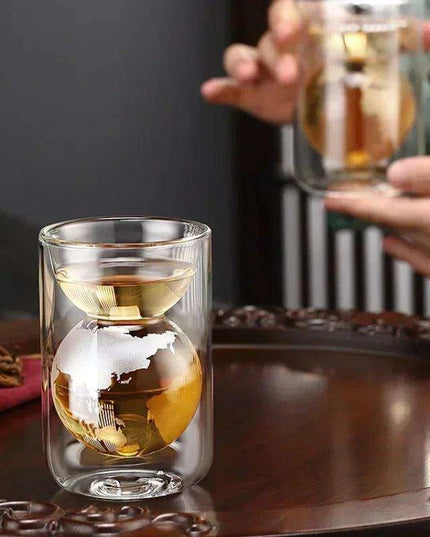 Sophisticated Double-Walled Globe-Shaped Glass Cup for All Your Favorite Drinks