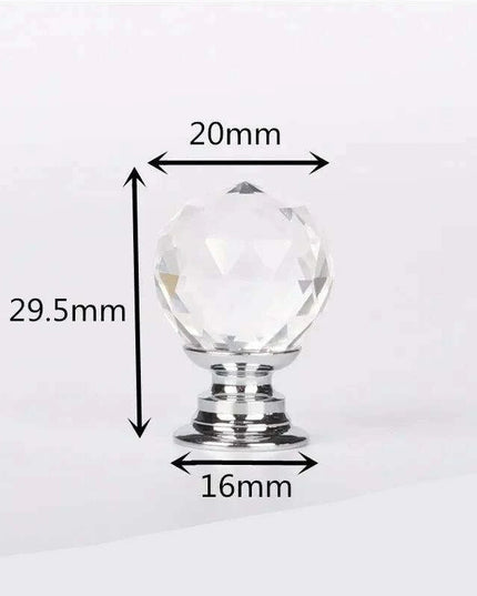 Chic Round Crystal Glass Drawer Knobs - Available in Various Sizes