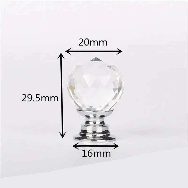 Chic Round Crystal Glass Drawer Knobs - Available in Various Sizes