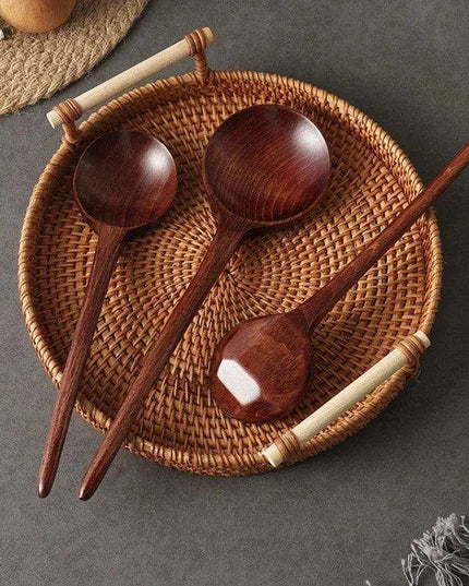 Elegant Japanese Artisan Wooden Soup Spoon with Extended Handle for Fine Dining