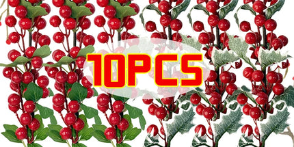 52cm Christmas Red Holly Berries Branch with Green Leaves Fake Berry DIY Garland Xmas Tree Ornaments Festival Party Home Decor 52cm-christmas-red-holly-berries-branch-with-green-leaves-fake-berry-diy-garland-xmas-tree-ornaments-festival-party-home-decor