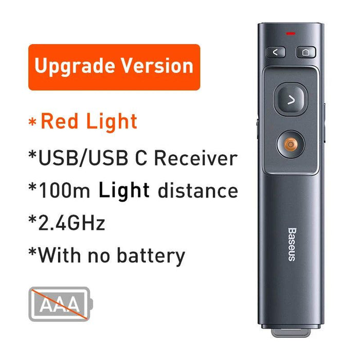 Ergonomic Wireless Presenter with USB Pointer for Smooth Slideshow Control