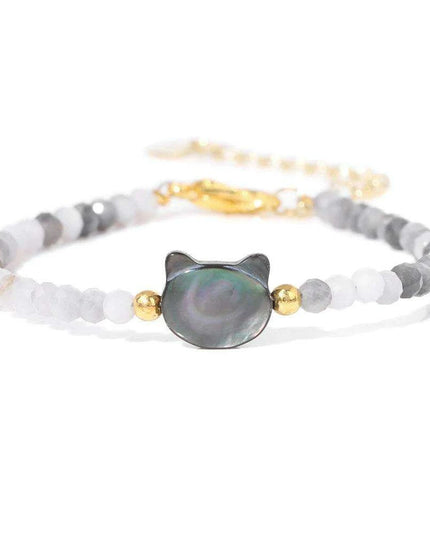 Charming Cat Lovers Beaded Bracelet - Colorful 3mm Jewelry Gift for Women and Girls