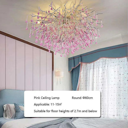 Enchanting Pink Crystal Chandelier
