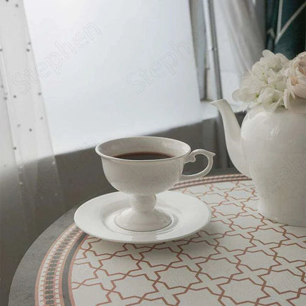 Elegant French Medieval Bone China Tea Cup and Saucer Set