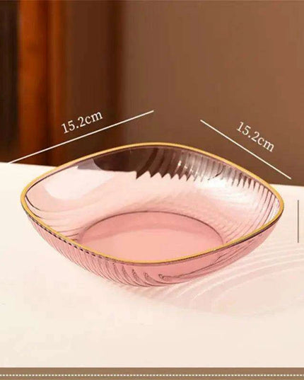 Chic Clear Serving Tray with Holder - Ideal for Elegant Salads and Snacks