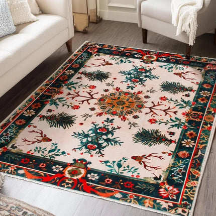 A20MaoX Christmas Rug - Washable Festive Door Mat for Living Room Deco