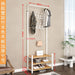 Modern Entryway Organizer with Hooks - Stylish Storage Solution for Shoes and Coats