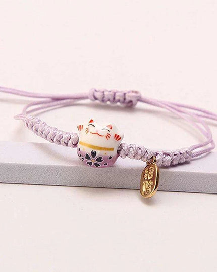 Charming Red Cord Lucky Cat Bracelet - A Thoughtful Gift for Women and Girls