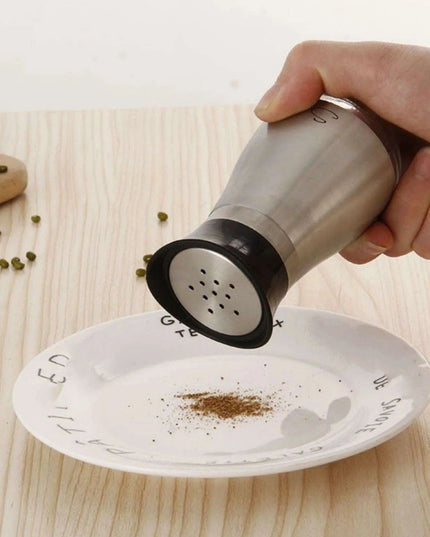 Elegant Stainless Steel Salt and Pepper Shaker Set with Seasoning Dispenser
