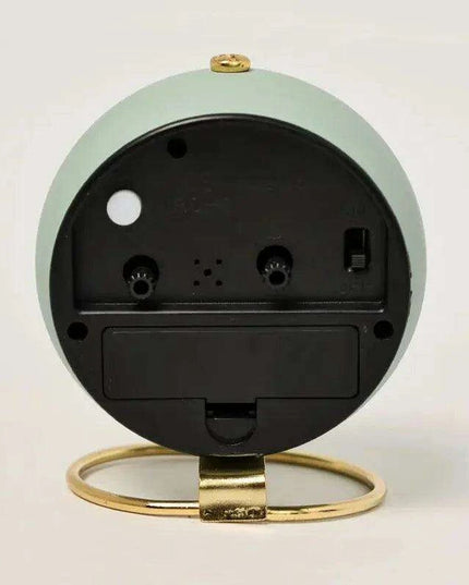 Modern Metal Frame Analog Alarm Clock with Soft Night Light – Chic Home Accent & Perfect Gift