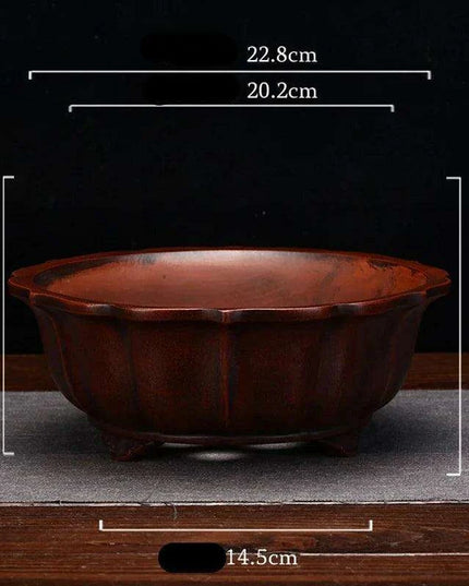 Serene Vintage Zen Purple Orchid Pot with Elegant Garden Aesthetic