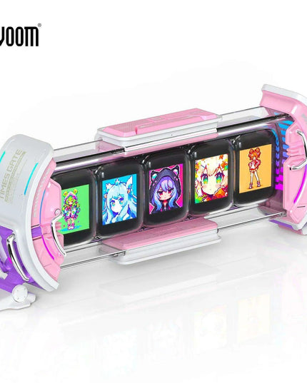 Pixel Paradise Divoom Times Gate Digital Clock for Gamers | Creative Display & Social Media Hub (Pink)