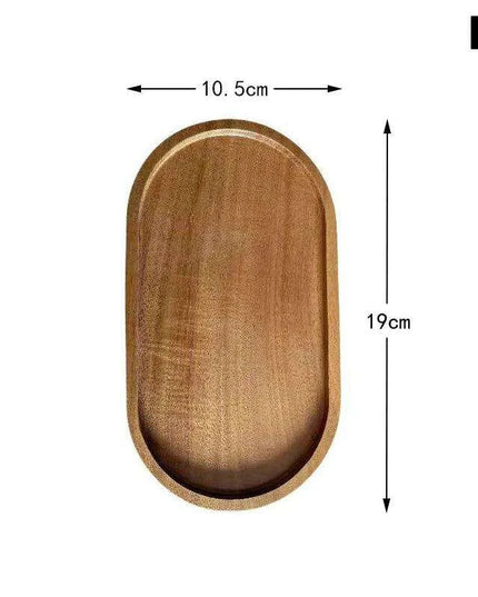 Japanese-Inspired Solid Wood Round Dessert Serving Plate - Ideal for Snacks & Dried Fruits