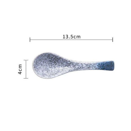 Chic Japanese Ceramic Soup Spoon - A Fusion of Style and Function for Culinary Enjoyment