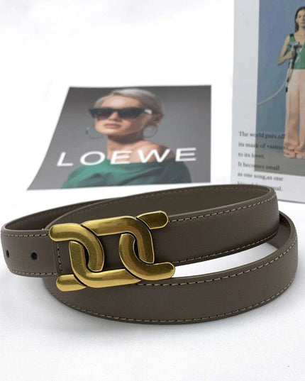 Chic Women's Leather Waist Belt with Modern Buckle Design | Fashionable Korean Trend