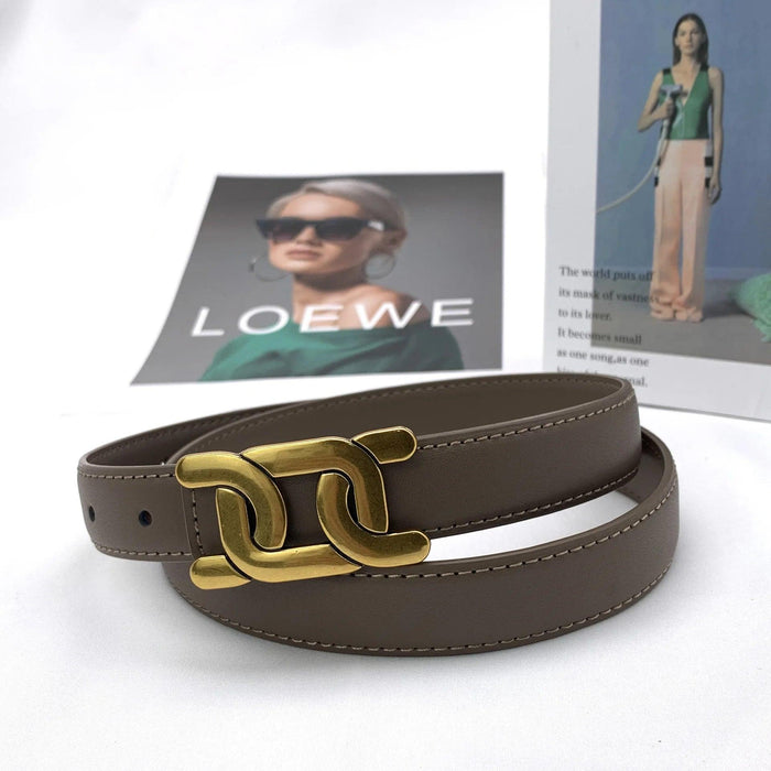 Ladies Smooth Buckle Leather Belt | Versatile Korean Fashion Statement