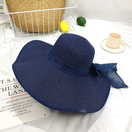 Korean-Inspired Oversized Foldable Women's Sun Hat - Ultimate 15CM Brim for Summer Getaways