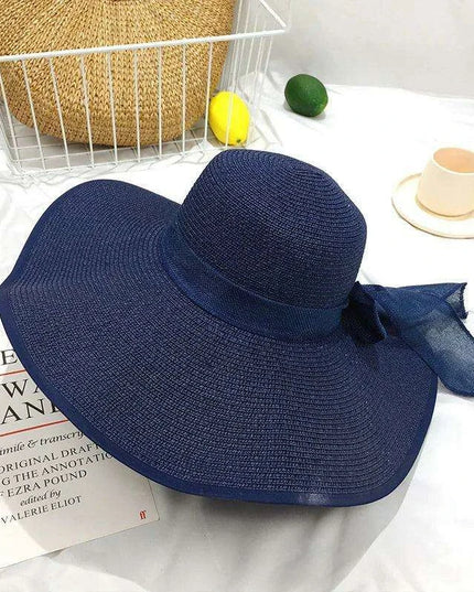 Korean-Inspired Oversized Foldable Women's Sun Hat - Ultimate 15CM Brim for Summer Getaways