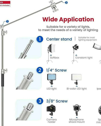 Selens Professional Adjustable C-Stand for Photographers and Videographers - Heavy Duty Aluminum Tripod Support