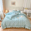 Blue / Full Size 4pcs / Flat Bedsheet