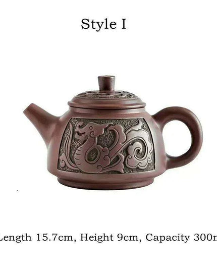 Handcrafted Purple Clay Teapot - Authentic