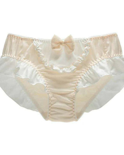 Sweet Delight Milk Silk Bow High Stretch Women's Princess Panties - Large Size Lingerie