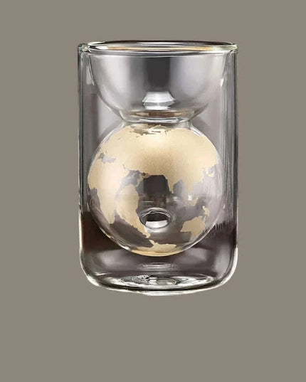 Artisan Crafted Double-Walled Glass Cup for Chic Home & Office Enjoyment