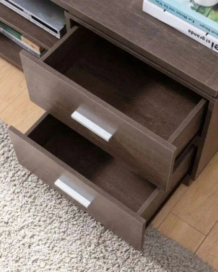 Elegant 60-Inch Walnut Oak TV Stand with Ample Storage and Display Features