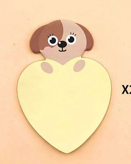Charming Animal-Inspired Heart-Shaped Sticky Notes for Creative Minds